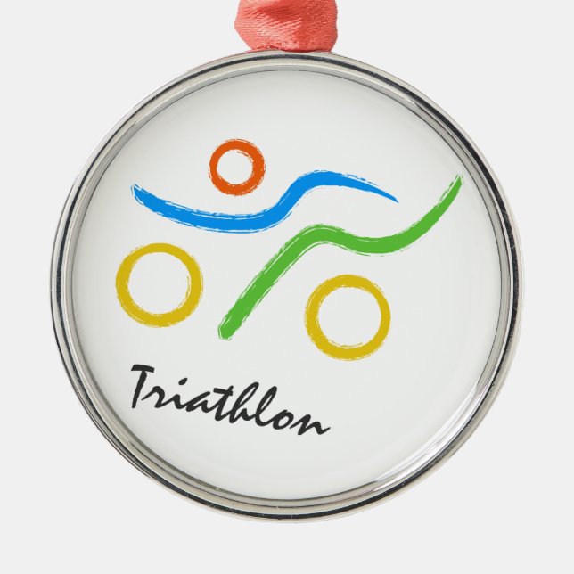 Triathlon-logotyp Julgransprydnad Metall (Framsidan)