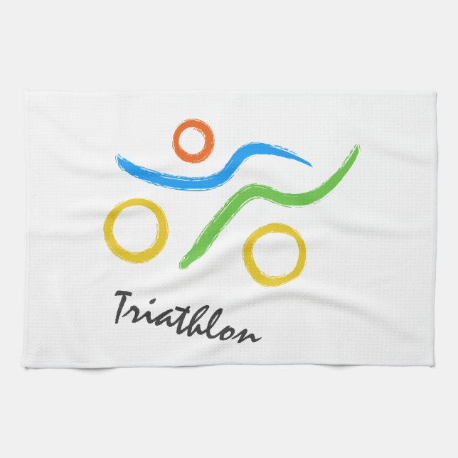 Triathlon-logotyp Kökshandduk (Horisontell)