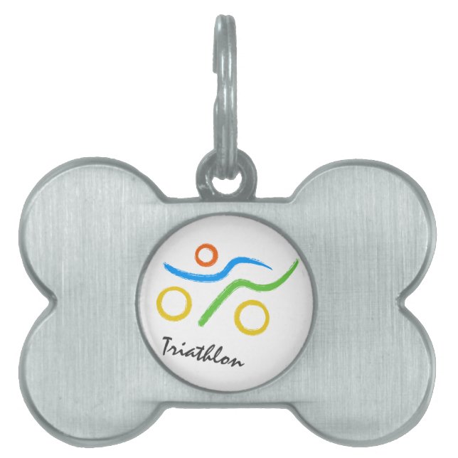 Triathlon-logotyp Namnbricka Husdjur (Framsidan)
