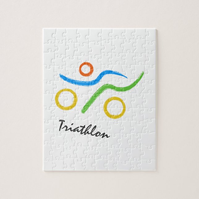 Triathlon-logotyp Pussel (Vertikal)