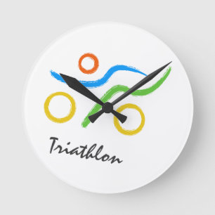 Triathlon-logotyp Rund Klocka