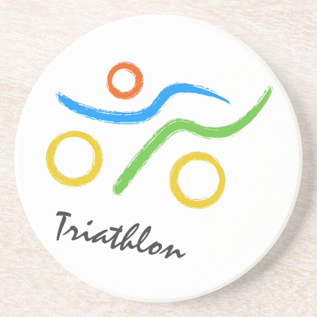 Triathlon-logotyp Underlägg Sandsten (Framsidan)