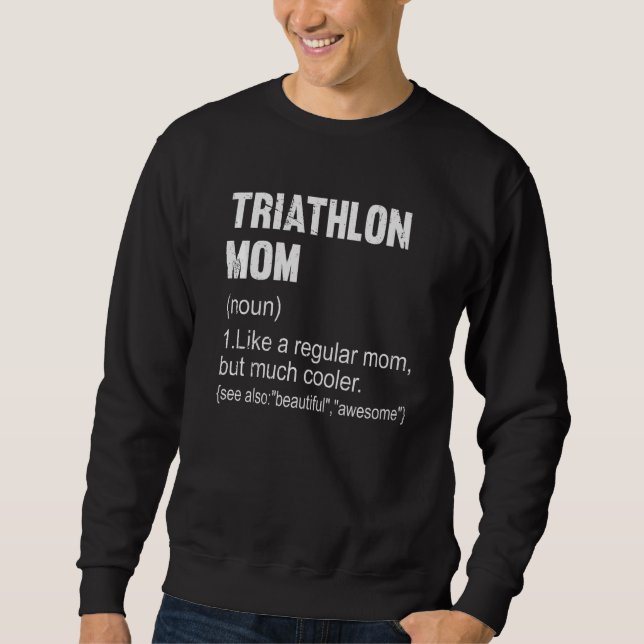Triathlon Mamma Definition Triathlon Mamma för kvi Lång Ärmad Tröja (Framsida)