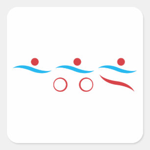 Triathlon modern coola-logotyp-dekal fyrkantigt klistermärke