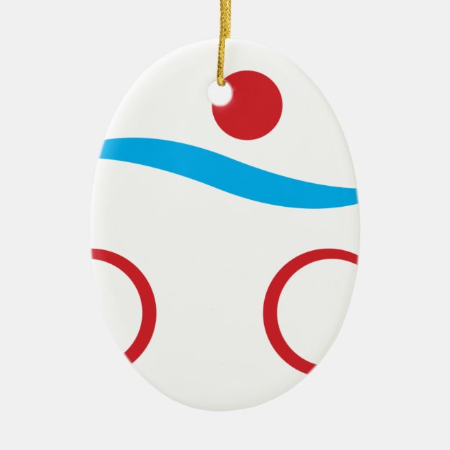 Triathlon modern coola logotyp julgransprydnad keramik (Framsidan)