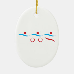 Triathlon modern coola logotyp keramisk ornament