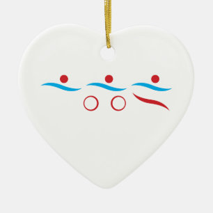 Triathlon modern coola logotyp keramisk ornament