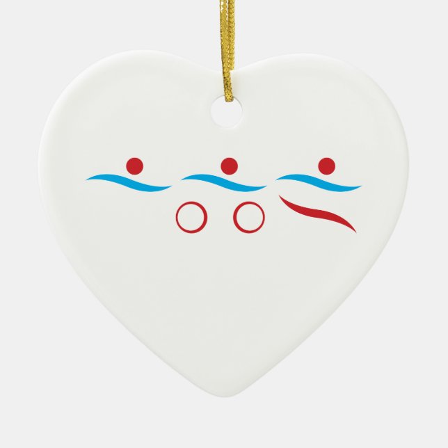 Triathlon modern coola logotyp keramisk ornament (Framsidan)