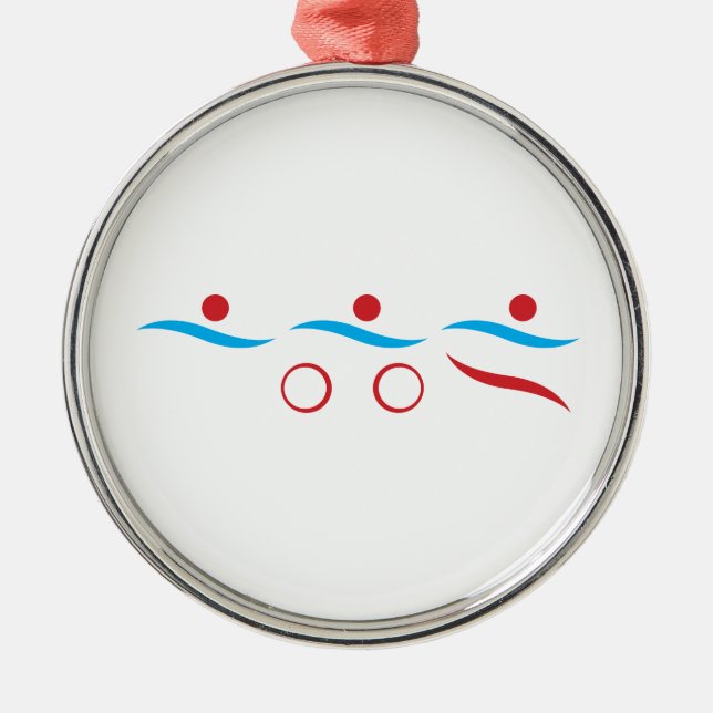 Triathlon modern coola logotyp metall ornament (Framsidan)