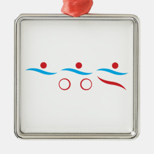 Triathlon modern coola logotyp metall ornament