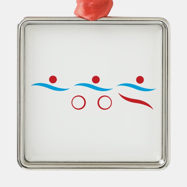 Triathlon modern coola logotyp metall ornament (Framsidan)