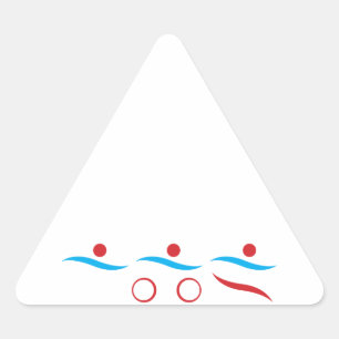 Triathlon modern coola logotyp triangle-dekal triangelformat klistermärke