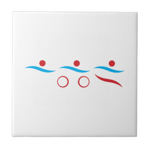 Triathlon modernt coolt logotyp keramiskt plattor kakelplatta