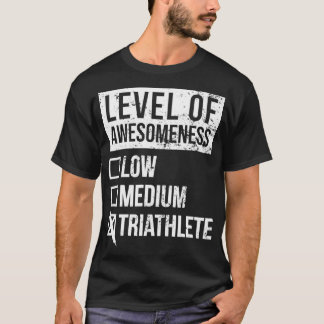 Triathlon-nyans-grafik-nivå för triathlon t shirt