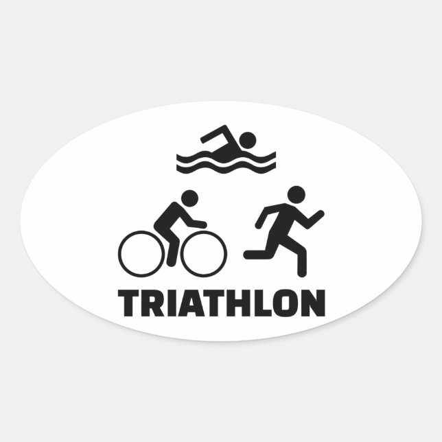 Triathlon Ovalt Klistermärke (Framsida)