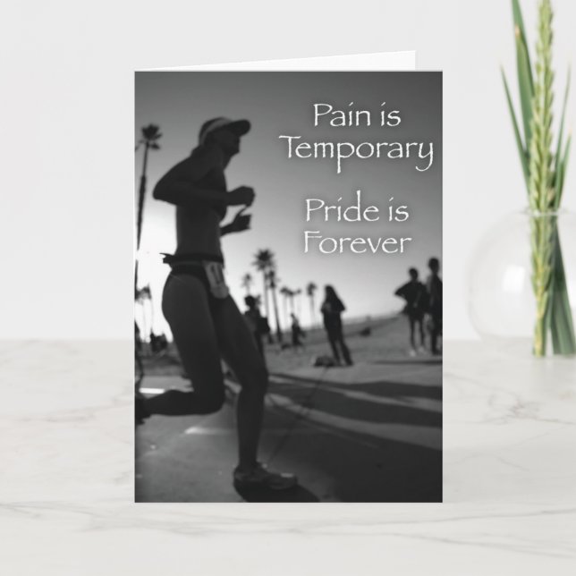Triathlon - Pain är tillfällig Kort (Framsida)