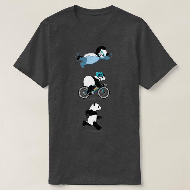 Triathlon Panda Orange T Shirt (Design framsida)