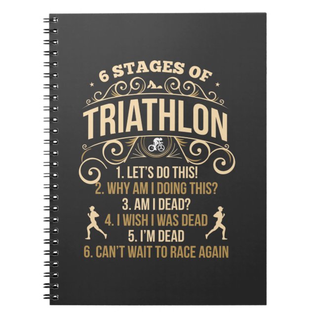 Triathlon Quote Crazy Triathlete Sportsman Anteckningsbok (Framsidan)