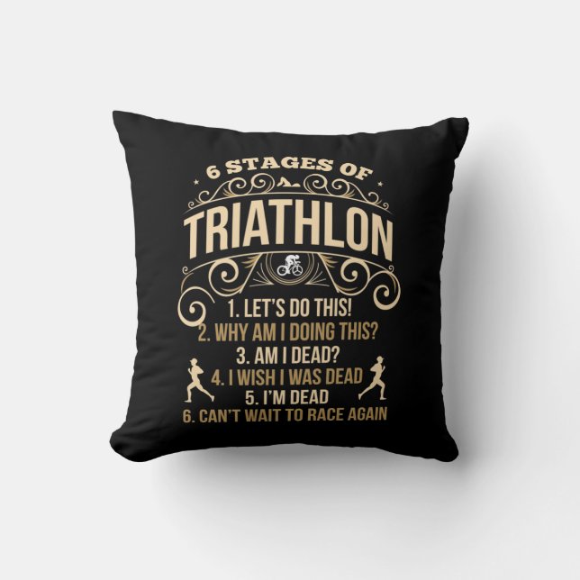 Triathlon Quote Crazy Triathlete Sportsman Kudde (Framsida)