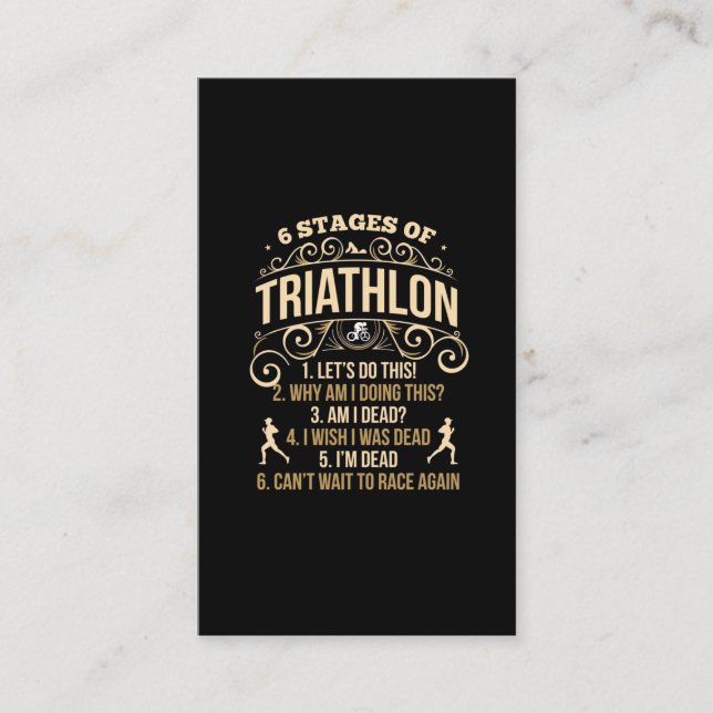 Triathlon Quote Crazy Triathlete Sportsman Visitkort (Framsida)
