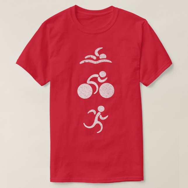 Triathlon Running Swimming Cycling T Shirt (Design framsida)