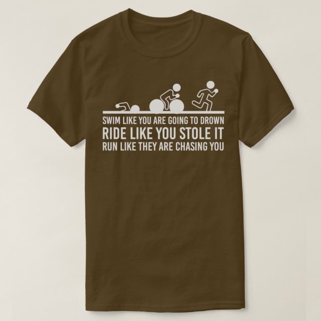 Triathlon Simma Bike Springa Funny citerar Gift Id T Shirt (Design framsida)