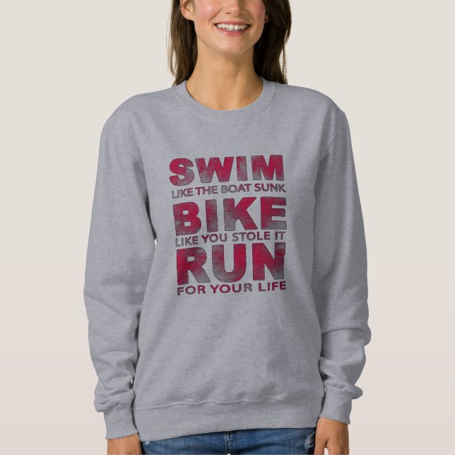 Triathlon - Simma, Bike, Springa, Funny Triathlete T Shirt (Framsida)