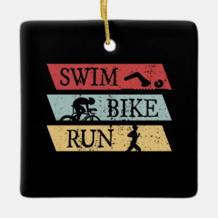 Triathlon - Simma Bike Springa Julgransprydnad Keramik