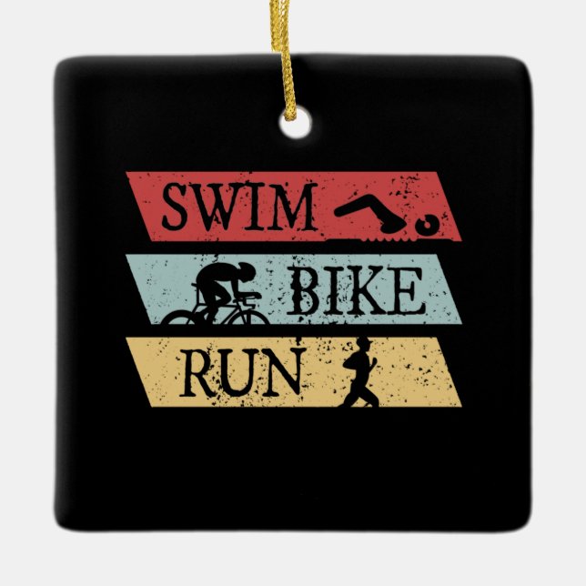 Triathlon - Simma Bike Springa Julgransprydnad Keramik (Framsida)