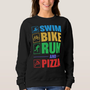 Triathlon Simma Bike Springa och Pizza T Shirt
