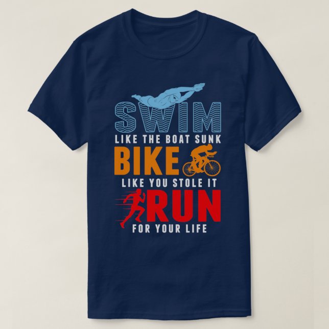 Triathlon Simma Bike Springa Sportman Triathletes T Shirt (Design framsida)