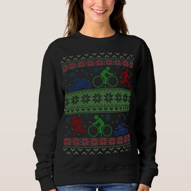 Triathlon Simma Bike Springa Ugly jul Sweater T Shirt (Framsida)