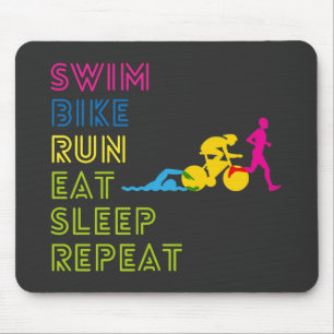 Triathlon simma Cycle springa äter sömn igen Musmatta