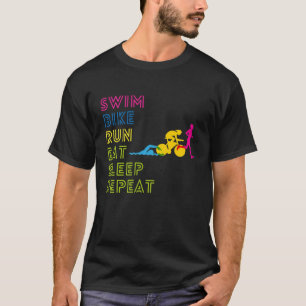 Triathlon simma Cycle springa äter sömn igen T Shirt