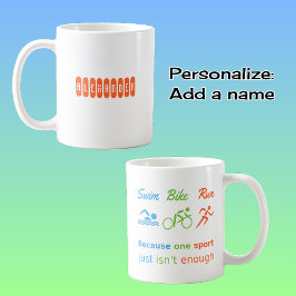 Triathlon simma Cycle springa Citat personlig Spor Kaffemugg