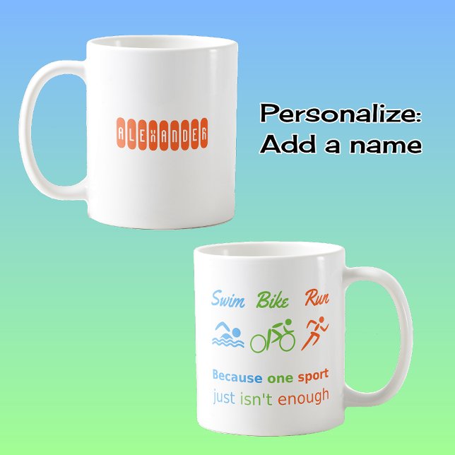 Triathlon simma Cycle springa Citat personlig Spor Kaffemugg (Skapare uppladdad)