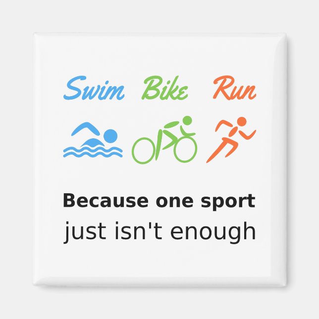 Triathlon simma Cycle springa citerar sport Magnet (Framsidan)