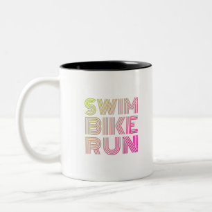 Triathlon simma Cycle springa Två-Tonad Mugg