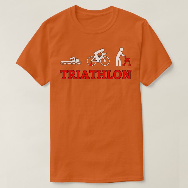 Triathlon simma cykel springa med handicap t shirt (Design framsida)