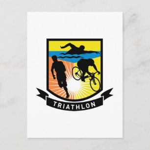 triathlon simma-cykel springa tävling vykort