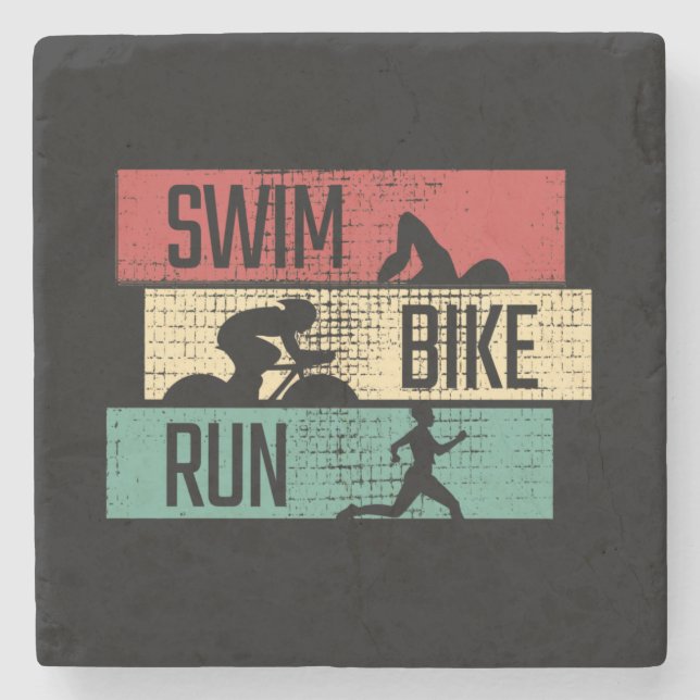 Triathlon - Simning Cykling Löpning Stenunderlägg (Framsidan)