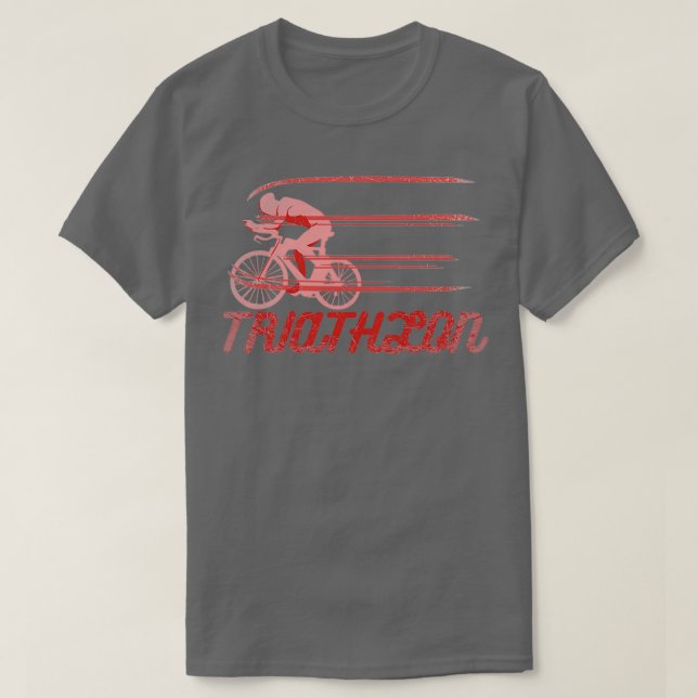 Triathlon som kör simcykling sportgåva t shirt (Design framsida)