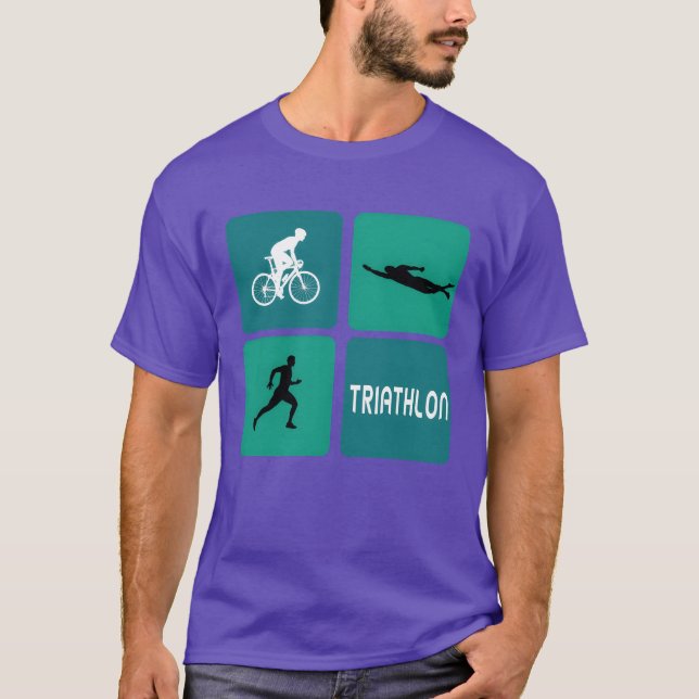 Triathlon Sport Design retro retro T Shirt (Framsida)