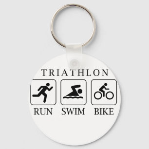 Triathlon springa, simma och cykel nyckelring