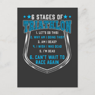 Triathlon Stages Triathlete Springer Swimmer Biker Vykort