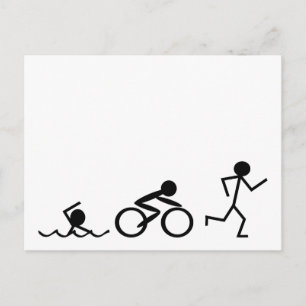 Triathlon Stick figurer Vykort