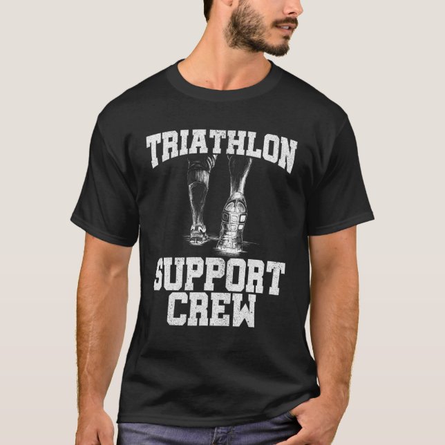 Triathlon Support Crew Runing Cycling Swimming Tr T Shirt (Framsida)