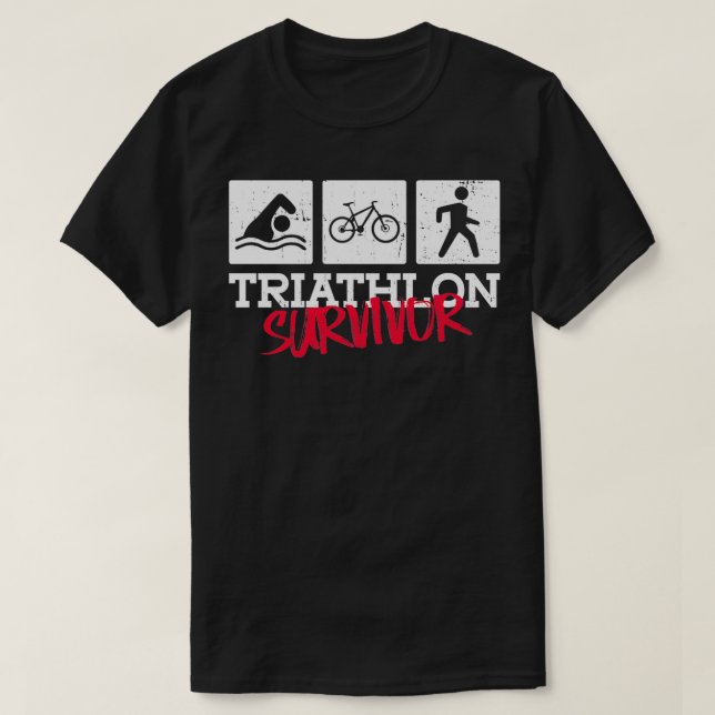 Triathlon Survivor Triathlon Training Triathlete T Shirt (Design framsida)