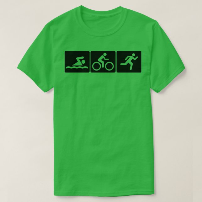 Triathlon Swim Bike Run Sticker T Shirt (Design framsida)