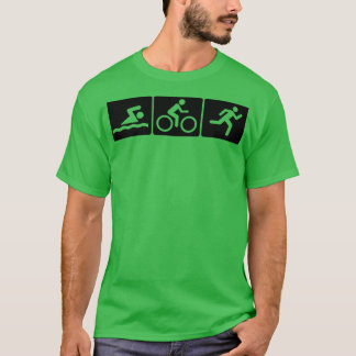 Triathlon Swim Bike Run Sticker T Shirt